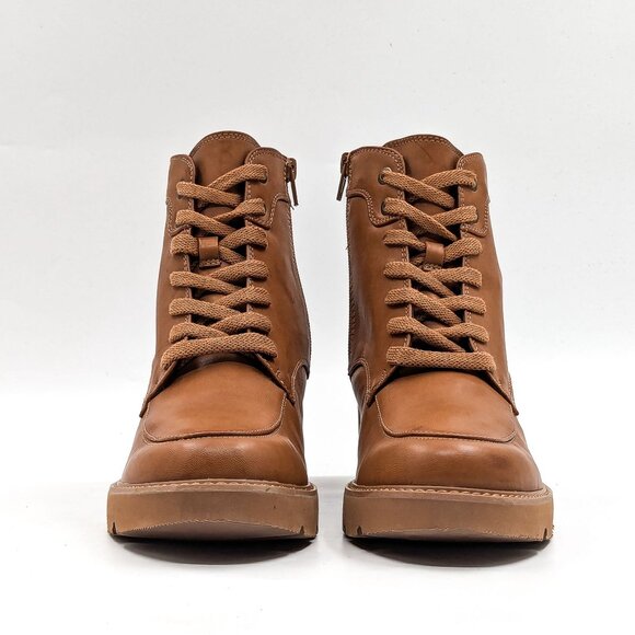 Naturalizer Women Catherine Brown Vegan Leather Lace-up Combat Boots size 9 - Picture 2 of 11